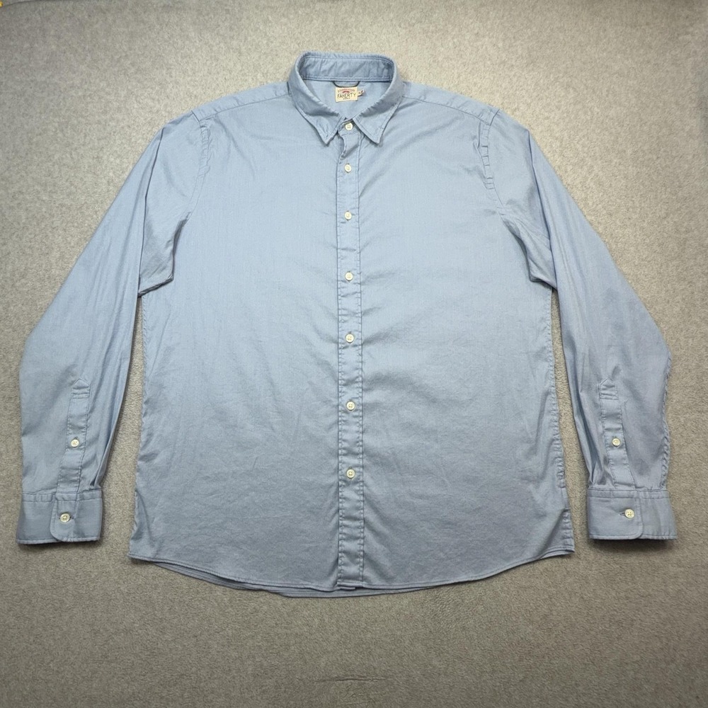 Faherty Movement Shirt Mens XL Blue Long Sleeve Button Front Supima Stretch
